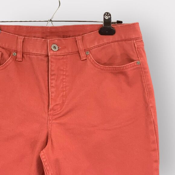 D&Co. Straight Leg Jeans Women 10P Coral 5-Pocket Design Stretch Belt Loops E44‎ - Picture 2 of 15